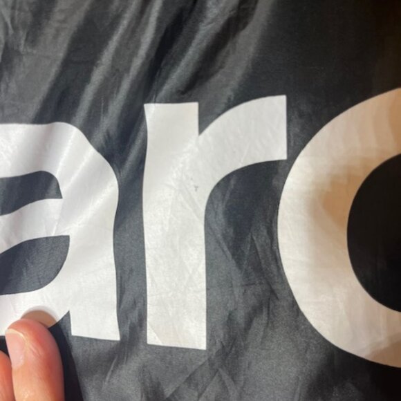 Polaroid Windbreaker Hooded Pullover 1/4 Zip Jacket Retro Black Rainbow Sz XL - Picture 7 of 8